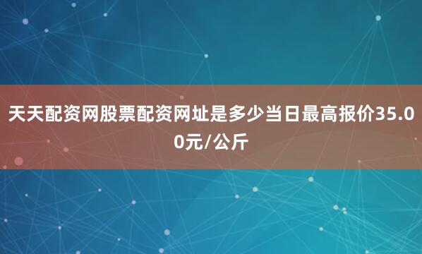 天天配资网股票配资网址是多少当日最高报价35.00元/公斤